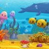 UnderWater World Cartoon Wallpaper Mural