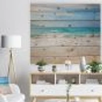 White Waves Kissing Beach Sand Wood Wall Art