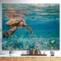 Large Hawksbill Sea Turtle Wood Wall Art