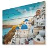 Beautiful Santorini Houses Greece Wood Wall Art