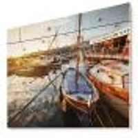 Yachts at Sea Port of Marseille Wood Wall Art