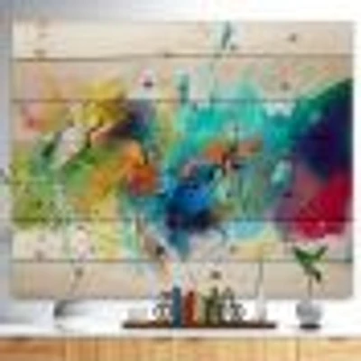 Brush Stroke Colorful Oil Painting Wood Wall Art