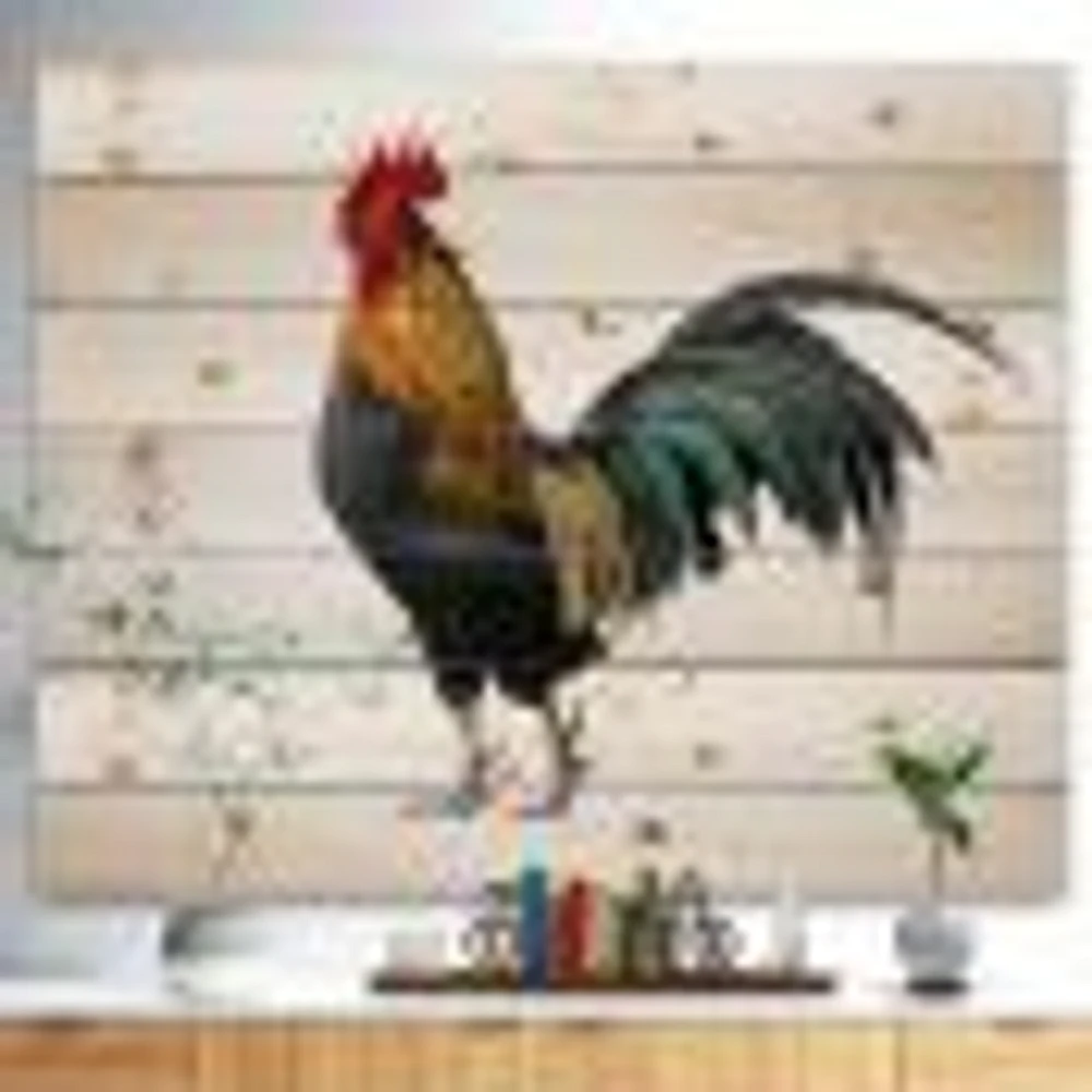 Chicken rooster Wood Wall Art