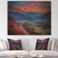 Road Through The ALamut Mountains During Evening Glow Wood Wall Art