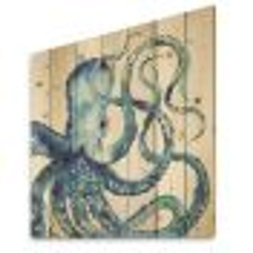 Blue Deep Sea VI Wood Wall Art