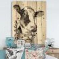 Cow Portrait Country Life Wood Wall Art