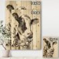 Cow Portrait Country Life Wood Wall Art