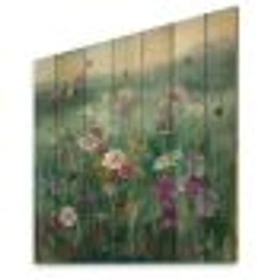 Flower field Wood Wall Art