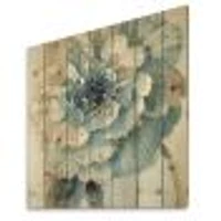 Indigold Watercolor Flower Wood Wall Art