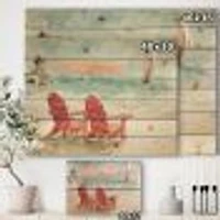 Coastal Chair Relax Beach Wood Wall Art