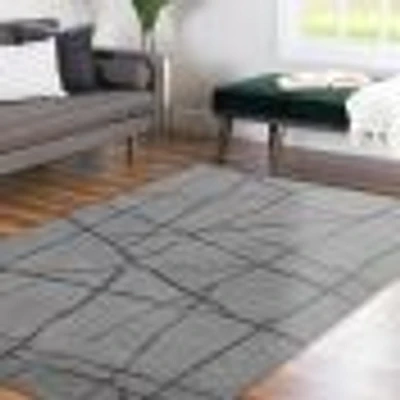 Tapis gris et bleu « Mantle »