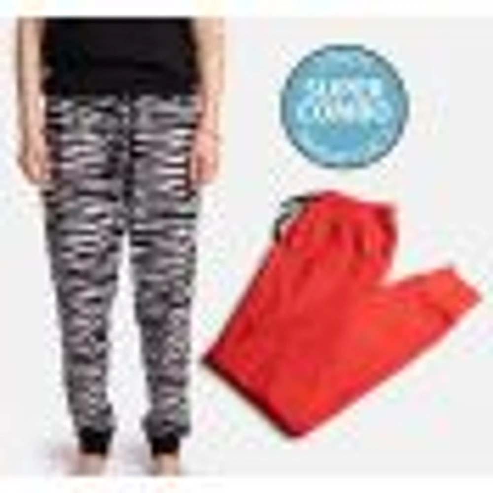 Pack of 2 Matching Pants by SilverPaw - Zebra Print and Red Waffle