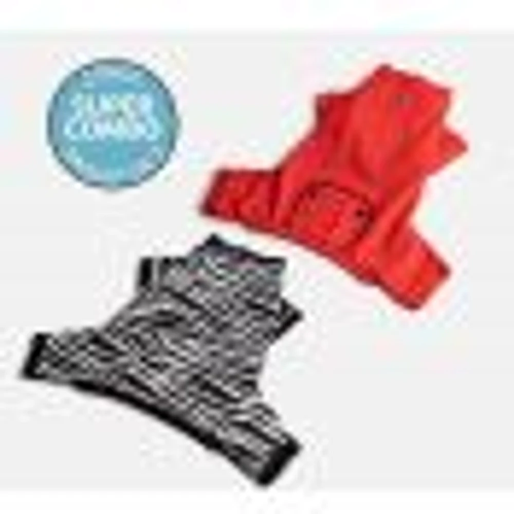 Dog's Pack of 2 Pyjamas by SilverPaw - Zebra Print and Red Waffle