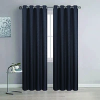 Faux Linen Room Darkening Grommet Curtain