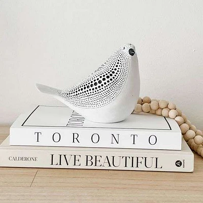 Decorative Sitting Bird by Torre & Tagus - White