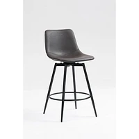 Tabourets de comptoir modernes, ensemble de 2 - Similicuir marron