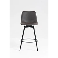Tabourets de comptoir modernes, ensemble de 2 - Similicuir marron