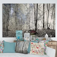 Dark Morning Forest Panorama  Canvas Wall Art Print