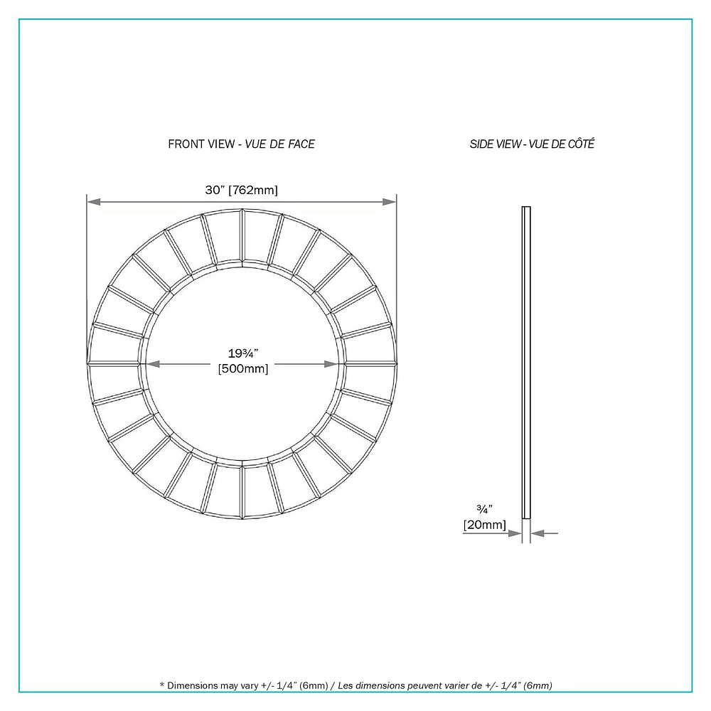 Bellamy miroir rond en verre