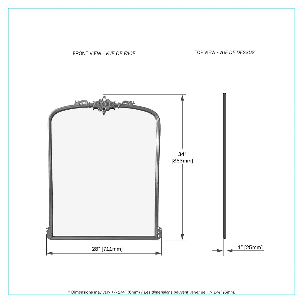 Roslyn miroir décoratif doré