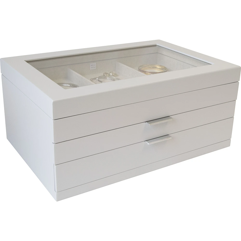 Mele and Co Misty Oceanside Wooden Jewellery Box - Grey