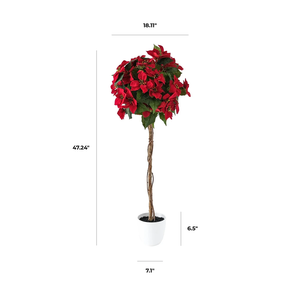 Poinsettia Tree 120cm by Haute Deco