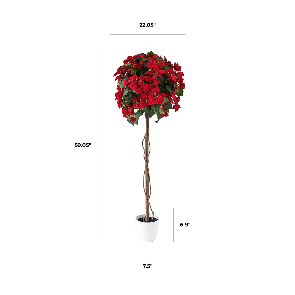 Poinsettia Tree 150cm by Haute Deco