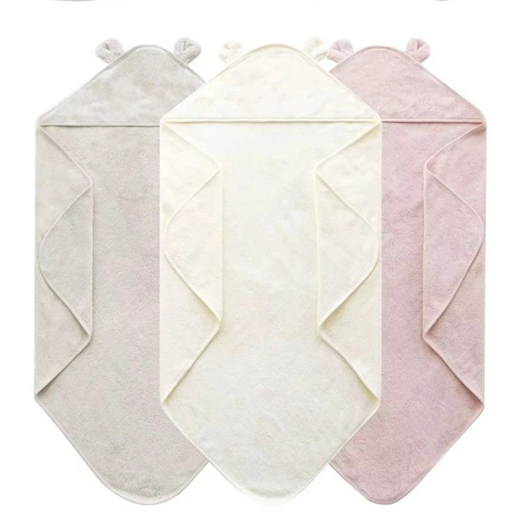 Set of 3 Organic Cotton Baby Hooded towel by Beba