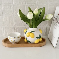 Abbott Small Round Vase with Lemons Motif 