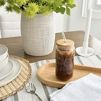 Glass With Lid and Straw - Yoga Cat