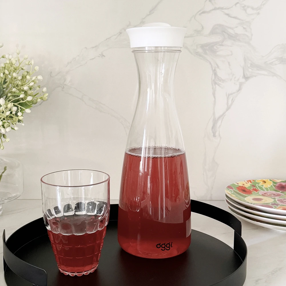 White Carafe with Flip Open Lid - 1.6L