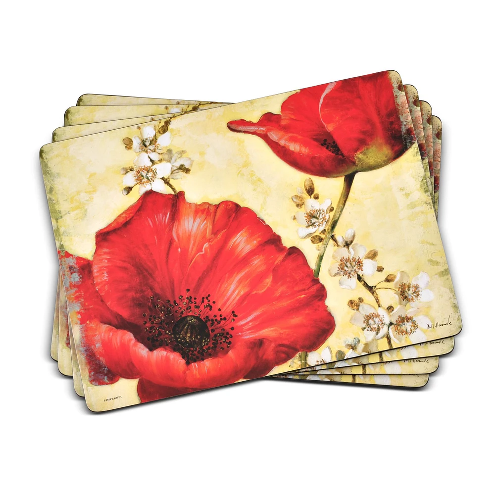 Ensemble de 4 napperons « Poppy de Villeneuve »  par Pimpernel