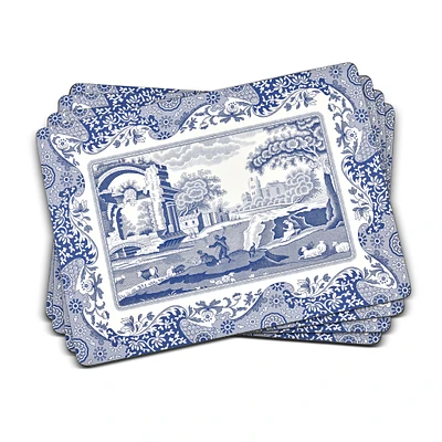 Ensemble de 4 napperons « Blue Italian »  par Pimpernel
