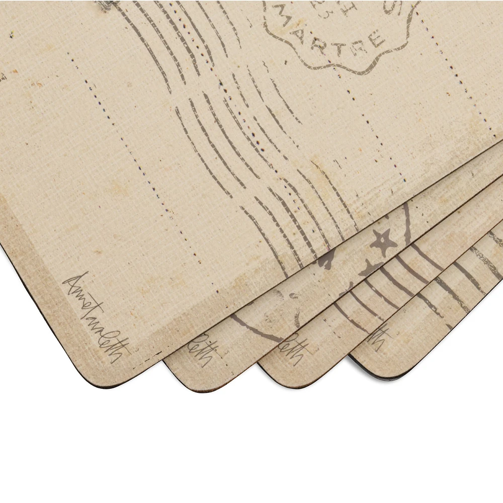 Set of 4 Postcard Sketches Placemats by Pimpernel