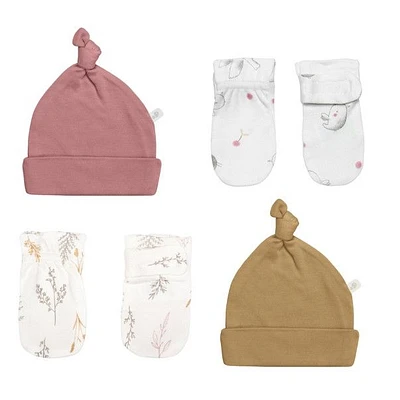 Chapeaux et mitaines en bambou, ensemble de 4