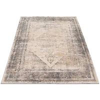 Tapis Raina gris foncé, ivoire