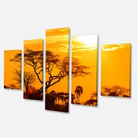 Panneaux de toile « Orange Glow of African Sunset »