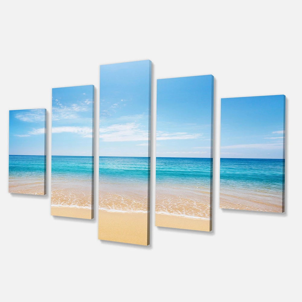 Calm Blue Sea and Sky Canvas Wall Art Panels