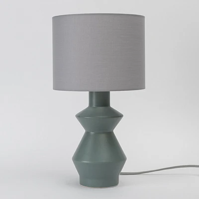 Suzanne Ceramic Table Lamp with Eight Shaped Base - Grey