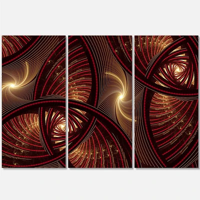 Brown Symmetrical Fractal Pattern Canvas Wall Art