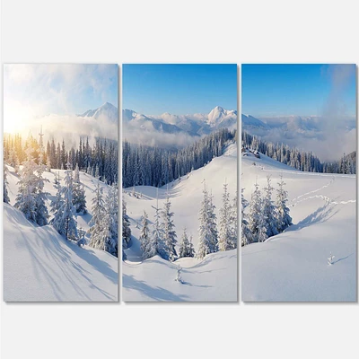 Winter Mountains Panorama Canvas Wall Art- pieces