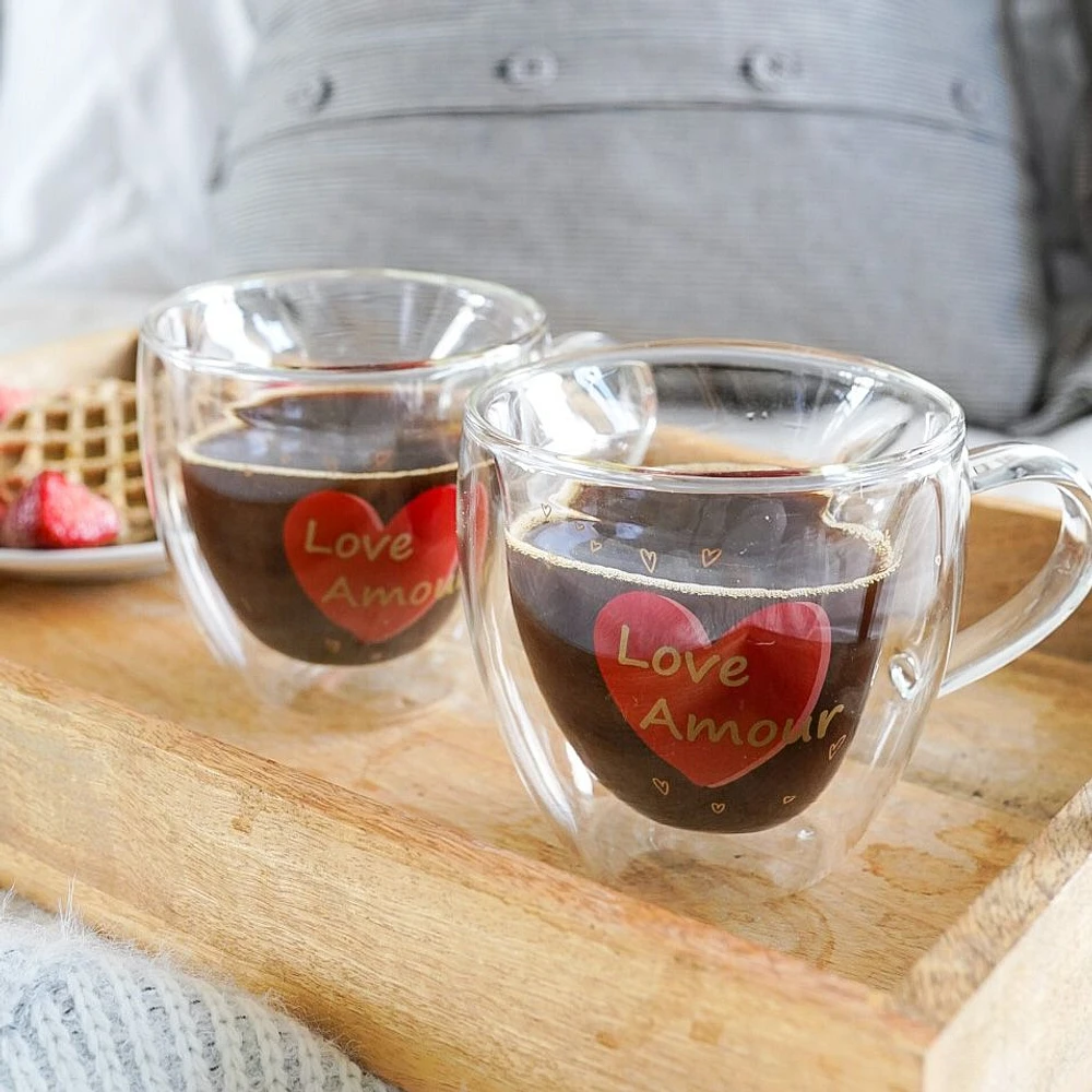 Set of 2 Love Amour Coffee Cups