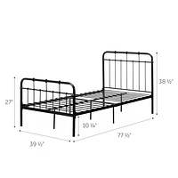 Cotton Candy Twin Metal Platform Bed with Headboard and Footboard by South Shore Furniture - Black