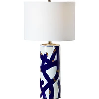 Table Lamp Cobalt Ceramic Brushed Nickel