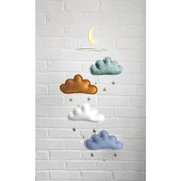 Cloud & Star Mobile -Green, Ocher, White & Blue
