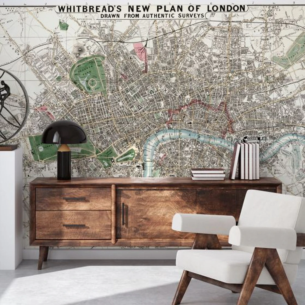 1853 London Map Wallpaper Mural