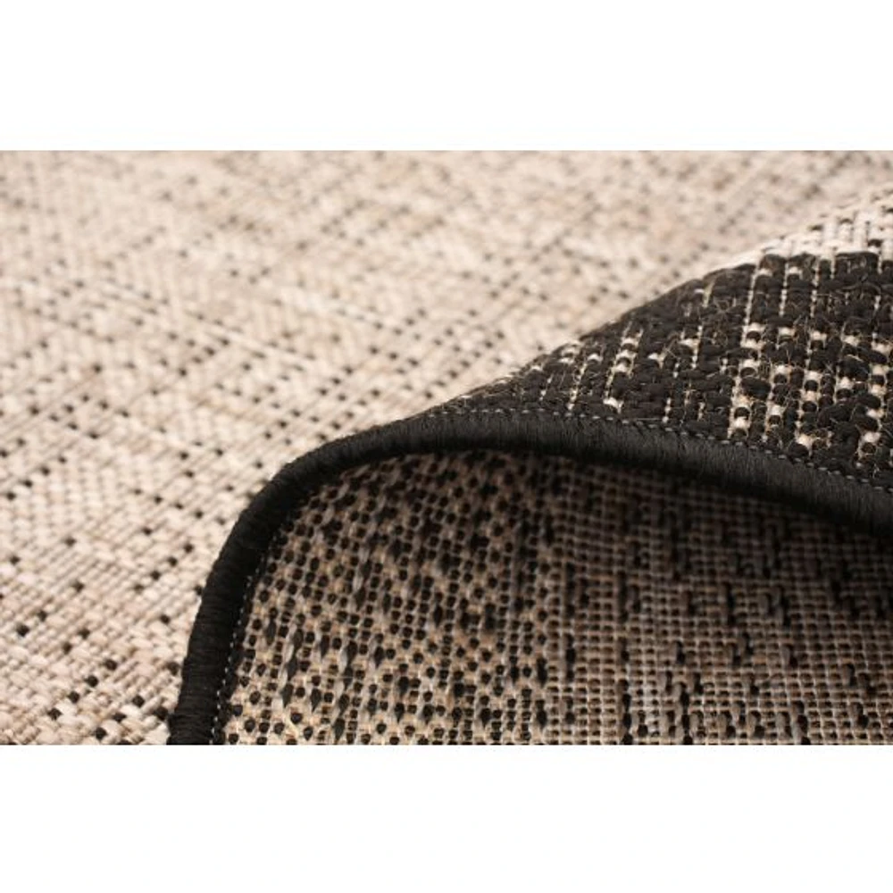 Rattan Look Classic Silver-Black Rug