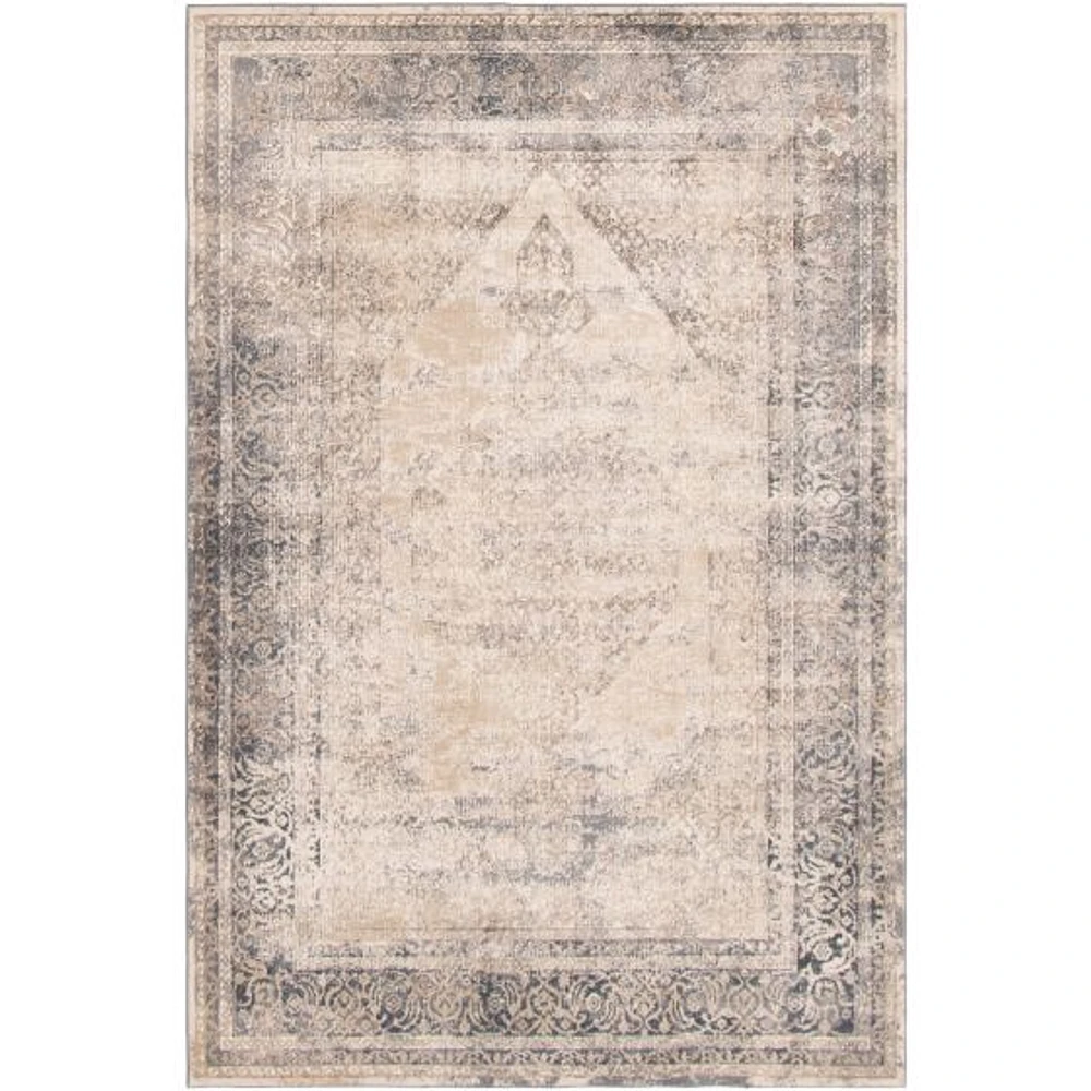 Tapis Raina gris foncé, ivoire