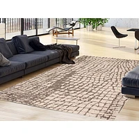 Rattan Look Safari Silver-Black Rug