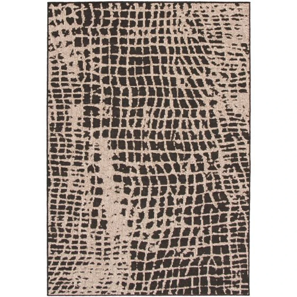 Rattan Look Safari Black-Silver Rug